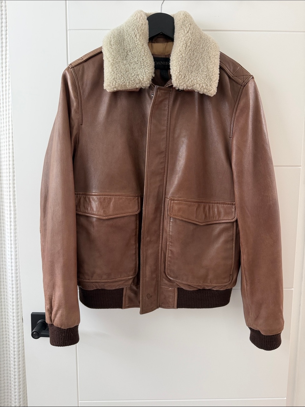 Vintage Danier Leather Jacket With Sheep Collar